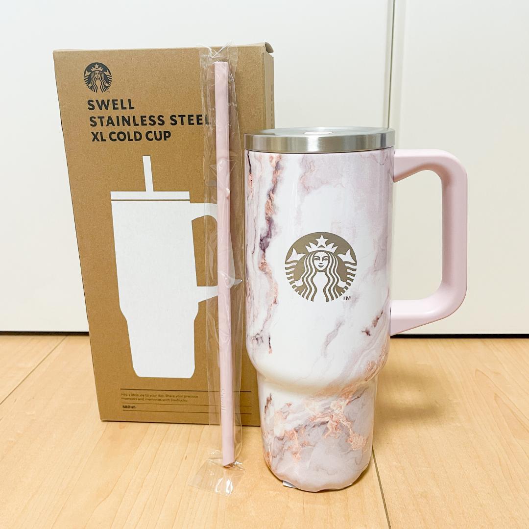 韓国スタバ限定 ピンクマーブル 大理石調 swell 大容量 タンブラー