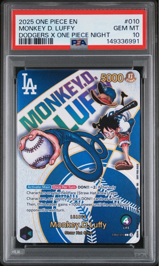 PSA10】ルフィ ドジャース - メルカリ