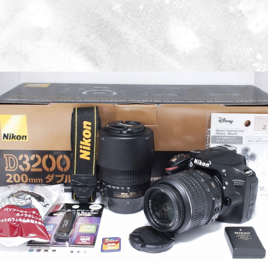 初心者おすすめ✨Nikon D3200 ダブルズーム スマホ転送OK 元箱付き