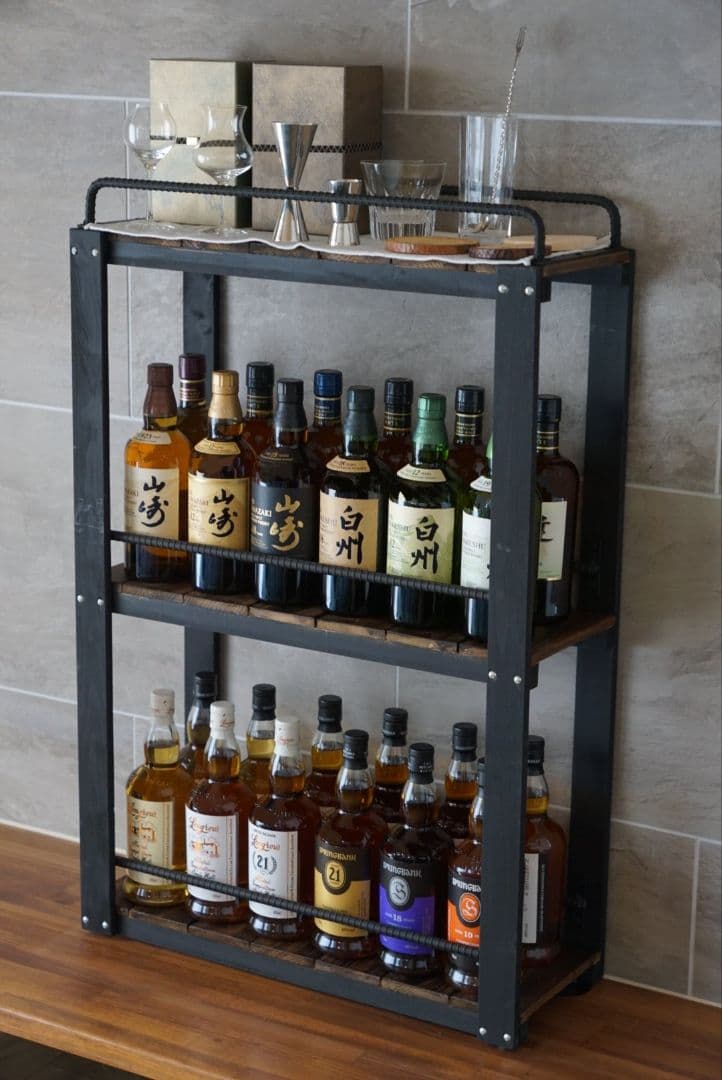 ウィスキーラック 男前インテリア ハンドメイド お酒 棚