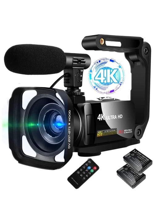 【送料無料】4Kビデオカメラ ウルトラHDD Amazon | 4K Ultra HDデジタルビデオカメラ、WIFI 3インチIPSカラー