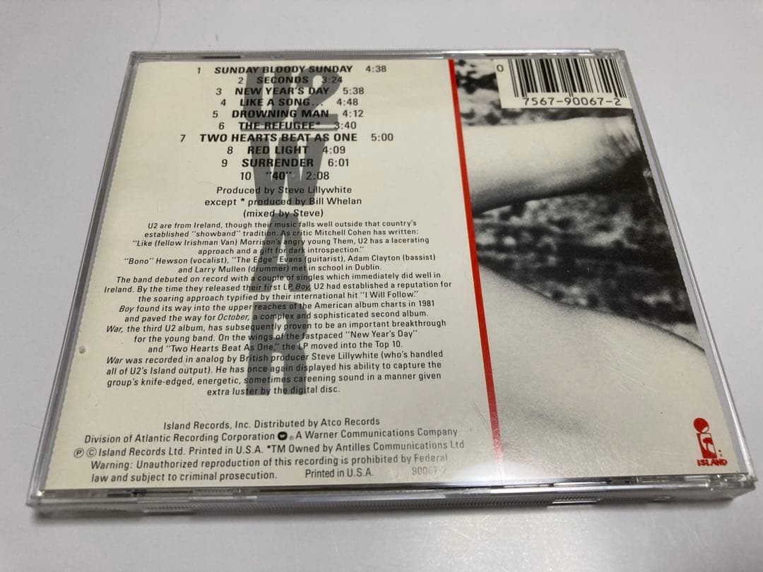 レア u2 直筆サインCD WAR bono edge Larry adam