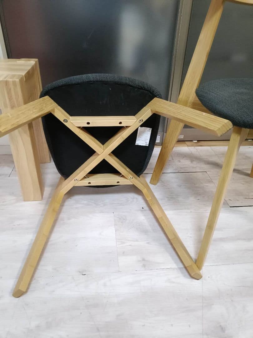 IKEA nordby イケアノールドビー ウッドベンチ+椅子2脚 3点セット