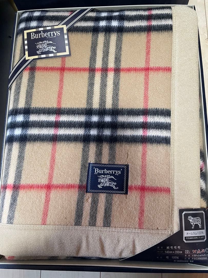Burberrys 純毛毛布 オールラム100％ 140×200 - メルカリ