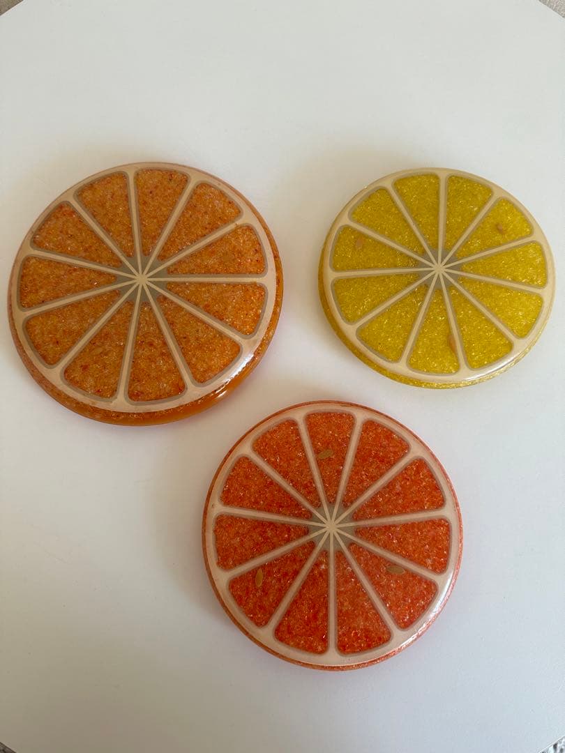 ルーサイト　置物　敷物　オレンジレモン ルーサイト 置物 敷物 オレンジレモン ルーサイト 置物 敷物 オレンジ