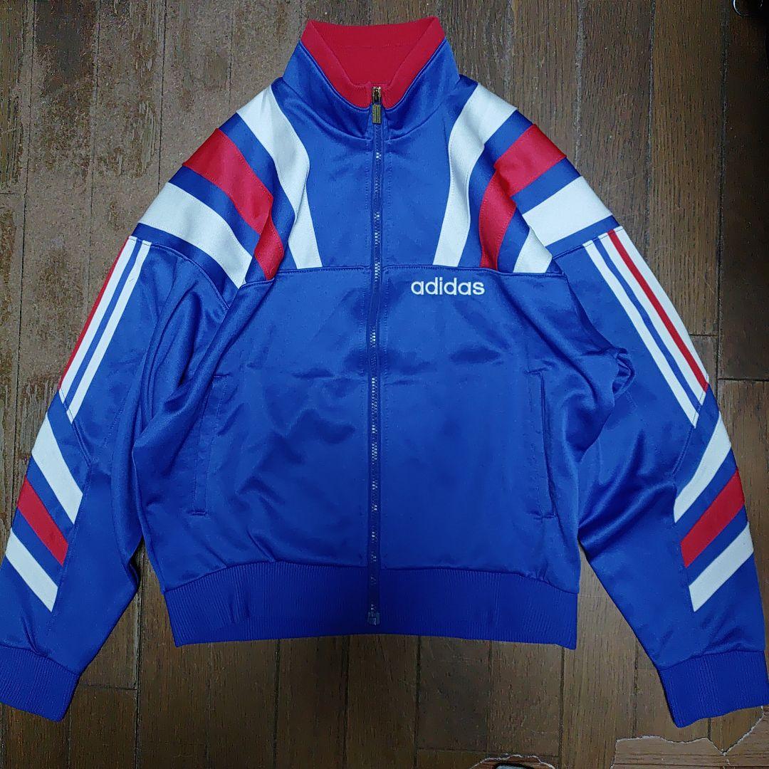 adidasアディダス90s日本製トラックジャケット青白赤トリコロールL