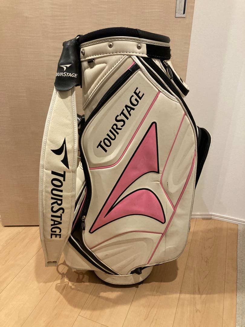 TourStage ゴルフキャディバッグ ホワイト/ピンク - メルカリ