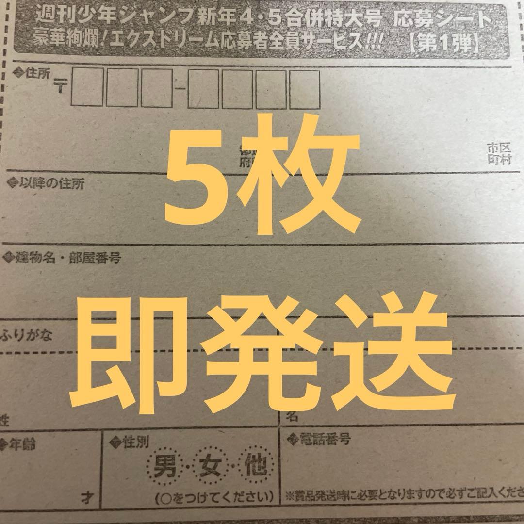 週刊少年ジャンプ新年4・5号合併特大号 応募者全員サービス 応募シート