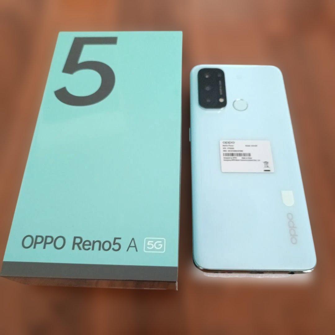 OPPO Reno 5A　アイスブルー　【箱付き】中古 箱付き OPPO「Reno 5A」アイスブルー Reno5 A 6 5インチ メモリー6GB
