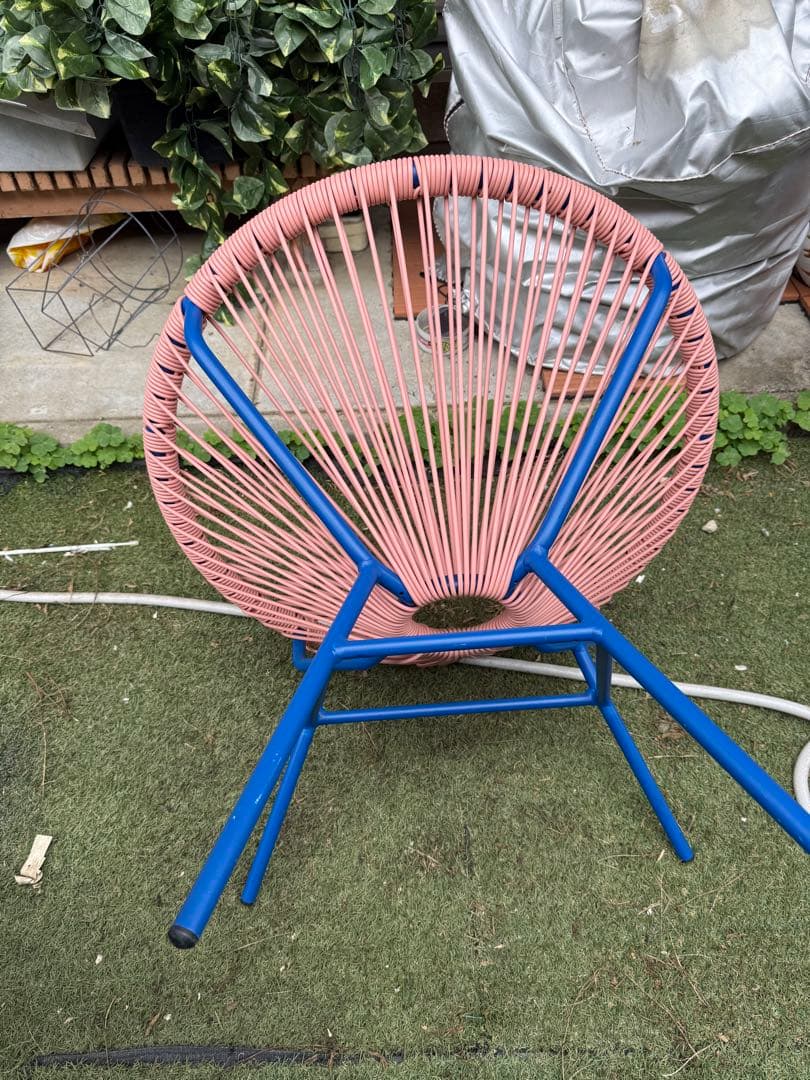 引取 引渡 廃盤 Francfranc ロータスパーソナルチェア ピンク×ブルー