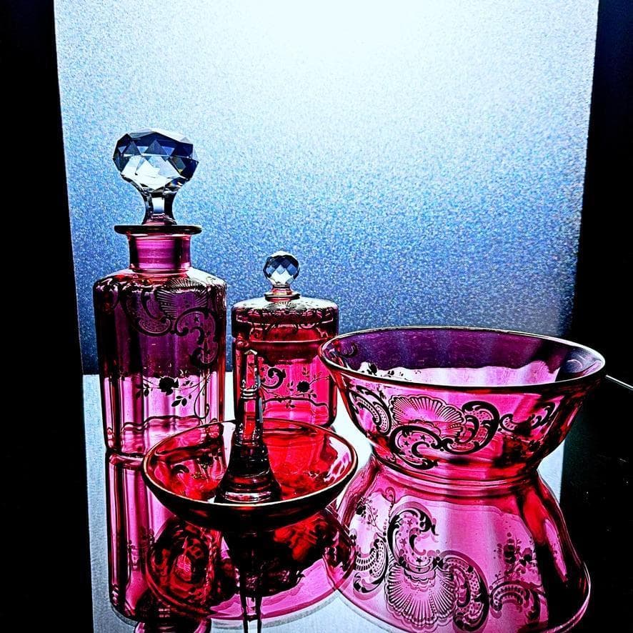 赤金彩オールドバカラ ルイ15世様式の香水瓶 大#18【19世紀後半】