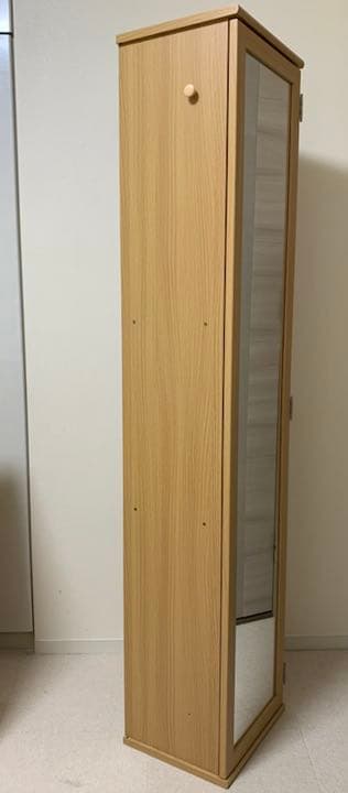 送料無料】鏡付き ミラー付き 収納棚 - 木製ラック・ウッドラック送料