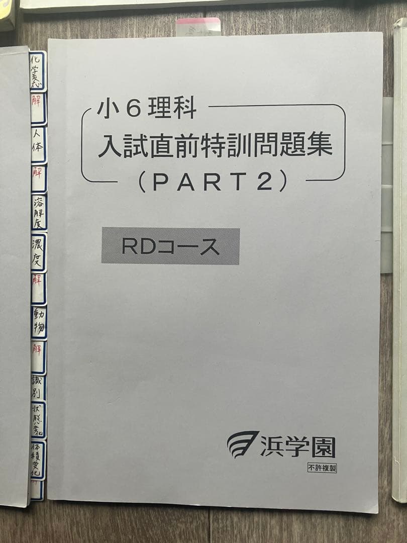浜学園 小6 理科 入試直前特訓 /ファイナルアプローチ /志望校別 豪華