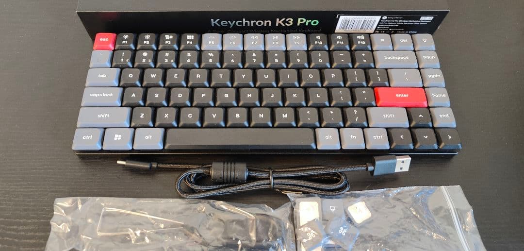 【オマケあり】Keychron K3 Pro US配列 青軸 キーボード K3 Pro White LED(青軸・英語配列) K3P-A2-US [有線