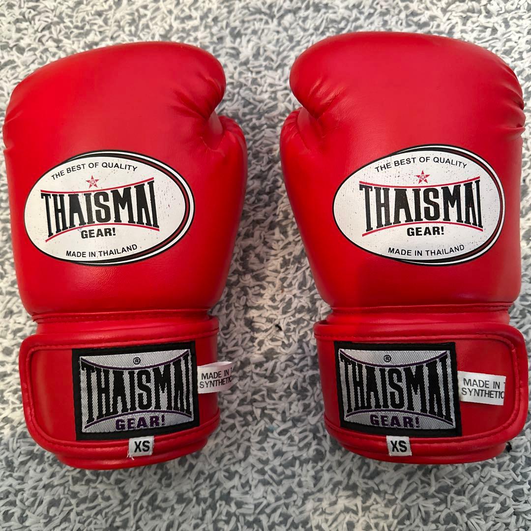 ☆THAISMAI ボクシンググローブ XS赤ジュニア用パンチングミットセット☆