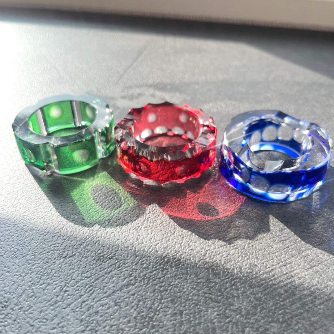 【美品】江戸切子 箸置き セット ガラス クリア 江戸切子のお箸置き：5個セット 桐箱入り GIFT | ガラス製品 | Sghr