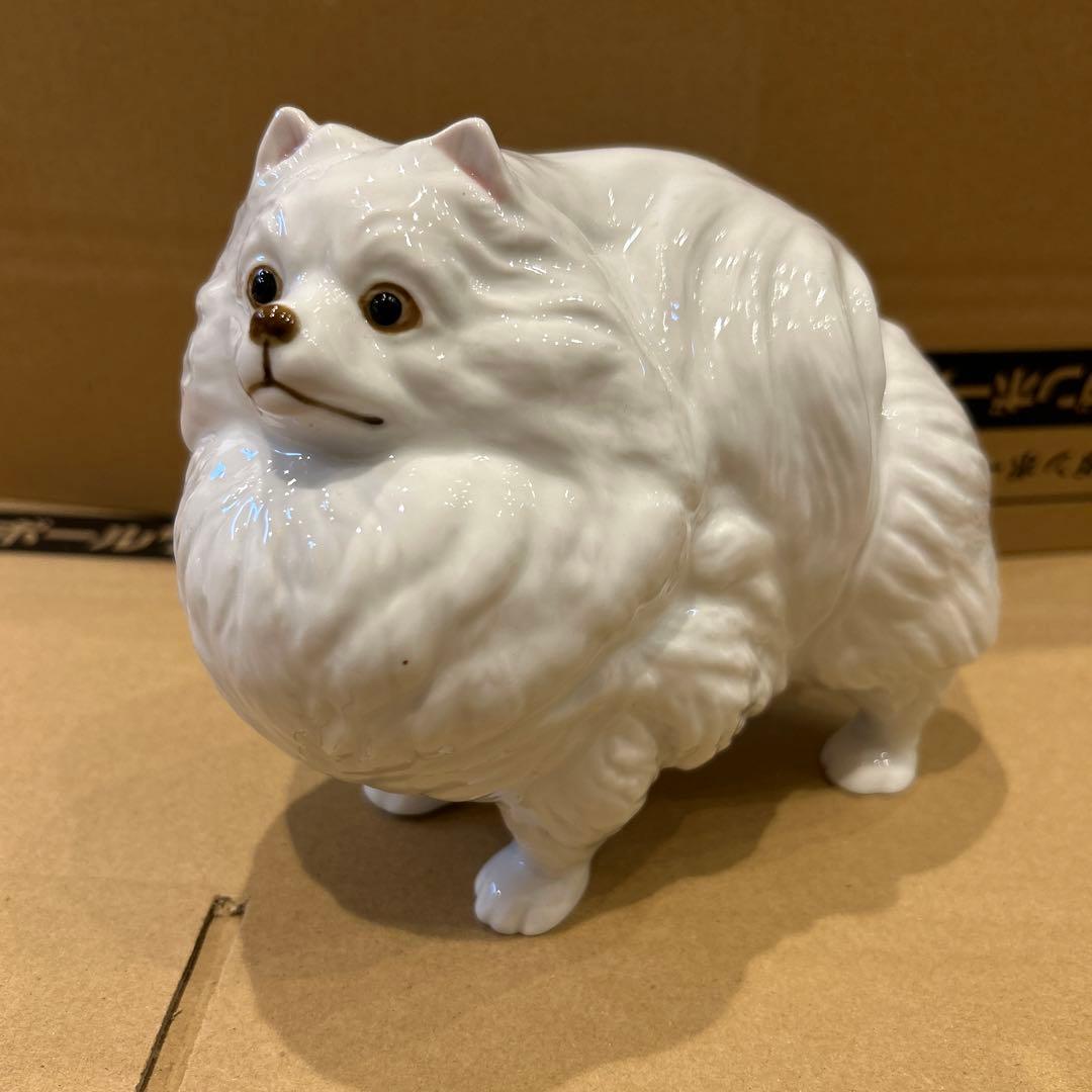 犬 白磁 有田焼 伊平作 オブジェ 置き物 玄関 ポメラニアン - メルカリ