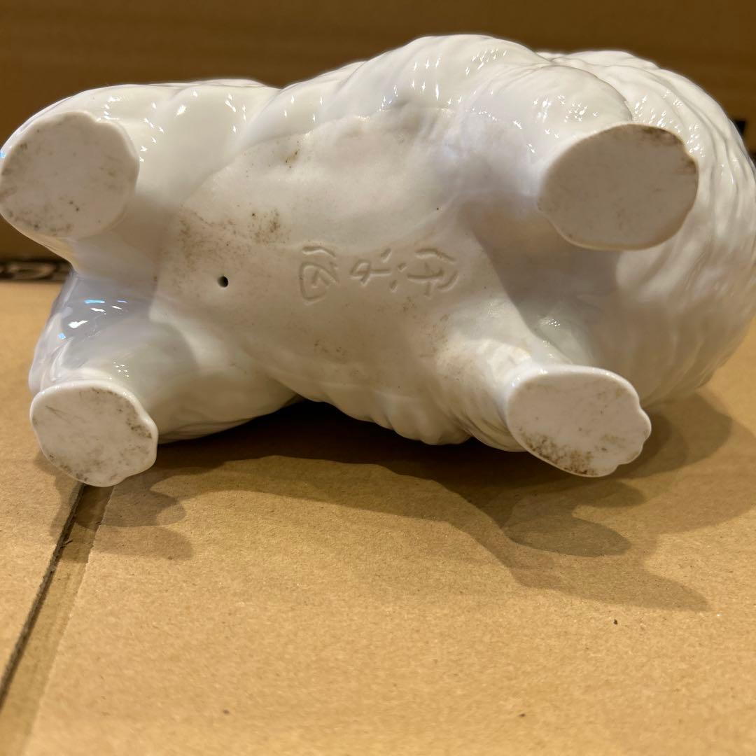 犬 白磁 有田焼 伊平作 オブジェ 置き物 玄関 ポメラニアン - メルカリ