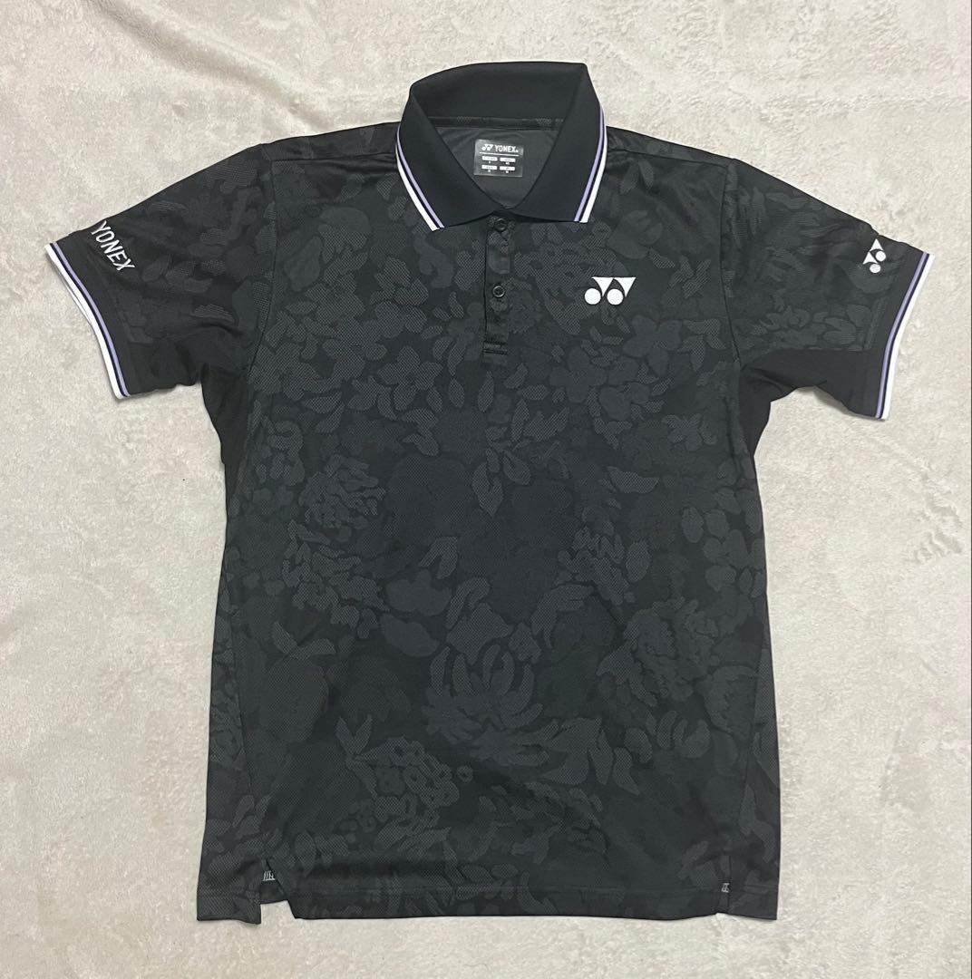 YONEX ブラック フローラルポロシャツ - メルカリ