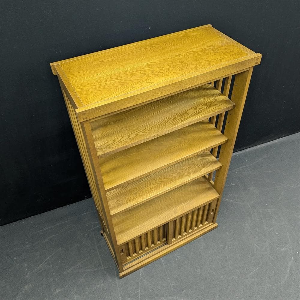 KHIMTI-展示品 北海道 旭川家具 北樹 すのこ棚 楢 ナラ材 飾り棚 茶棚