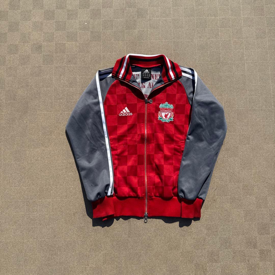adidas リヴァプールFC トラックジャケット 日本製 古着 刺繍 赤 S