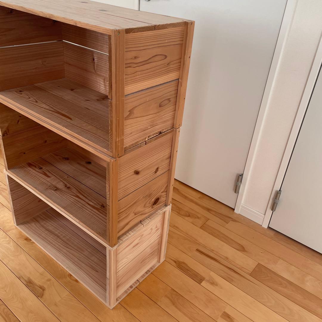 イエノlabo りんご箱 本棚 シェルフ 木製 3点セット 中古 - メルカリ