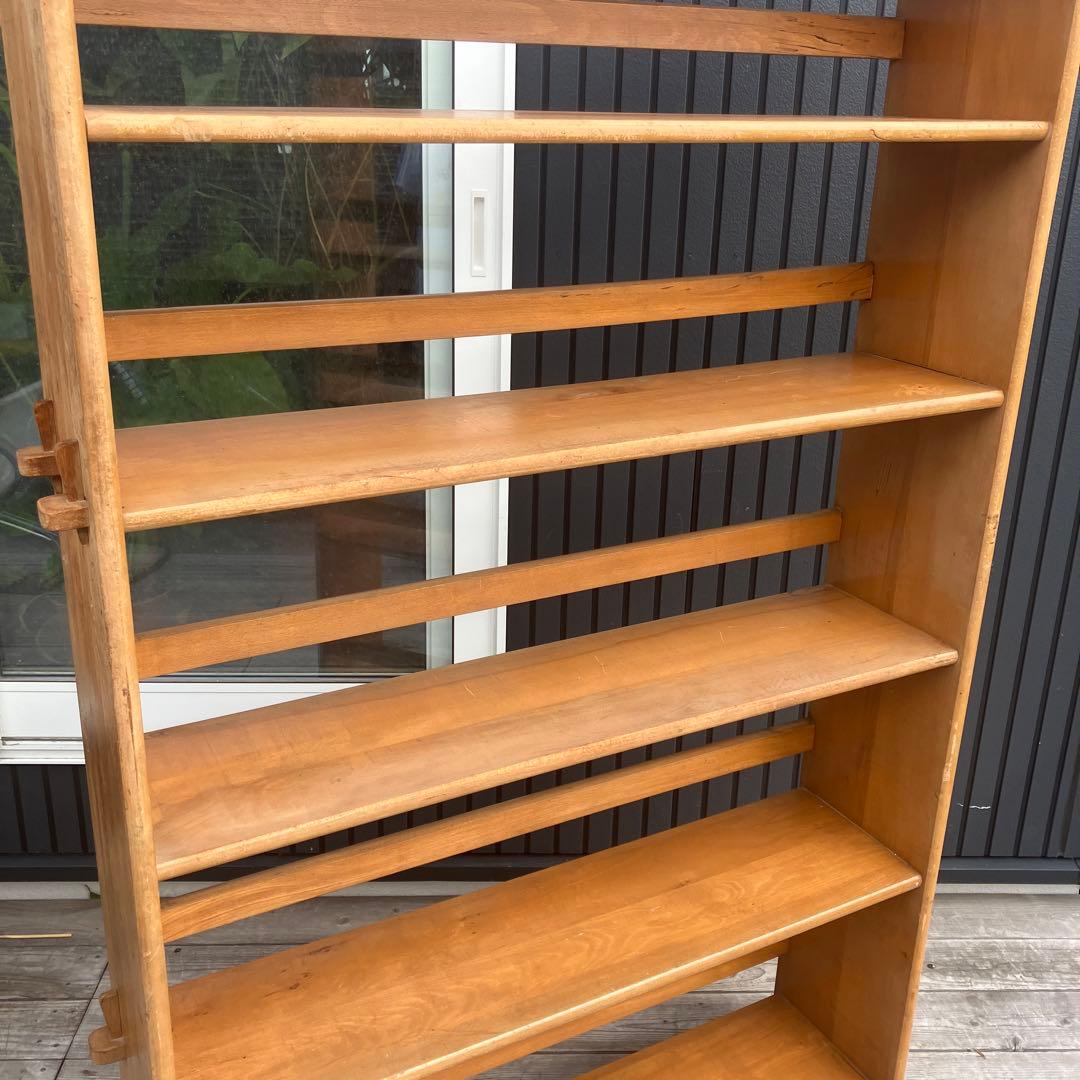 昭和レトロ ミッドセンチュリー くさび型 楔棚 木製オープンラック