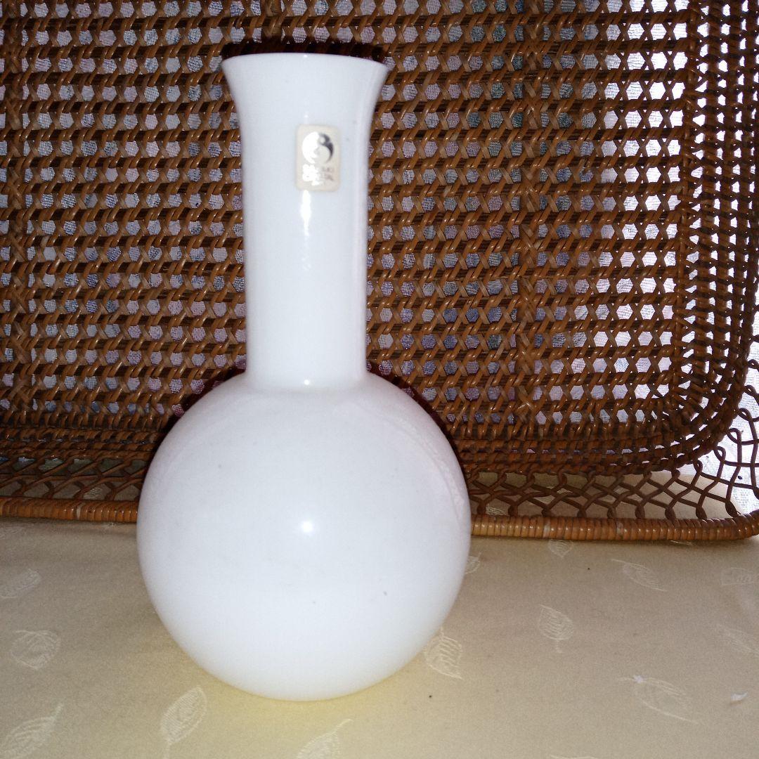 一時的値下げSasaki Crystal ホワイトフラスコ型花瓶 昭和レトロ