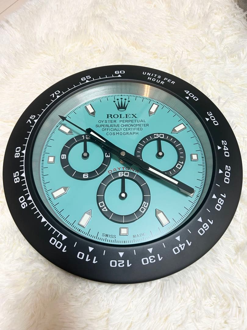 新品未使用 デイトナ ターコイズブルー ティファニーブルー 掛け時計