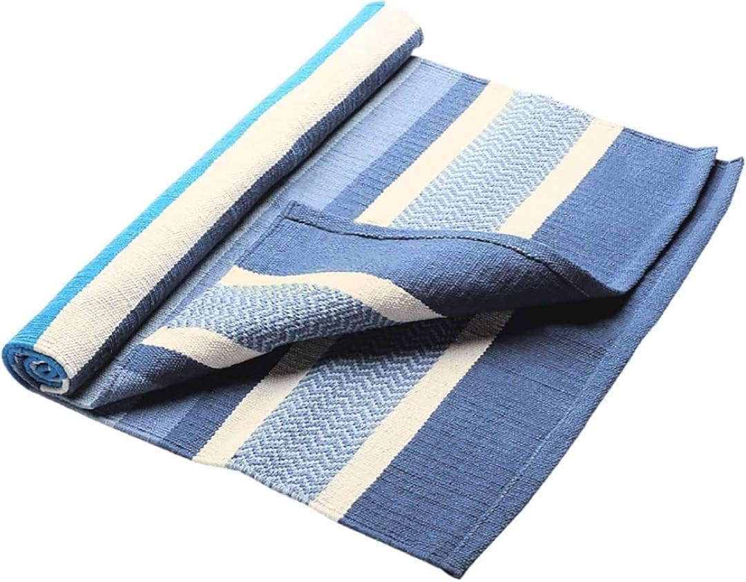 Hugger Mugger ハガーマガー　コットンヨガラグ ブルー　ヨガマット Amazon | Cotton Yoga Rug コットンヨガラグ ブルー | Hugger Mugger