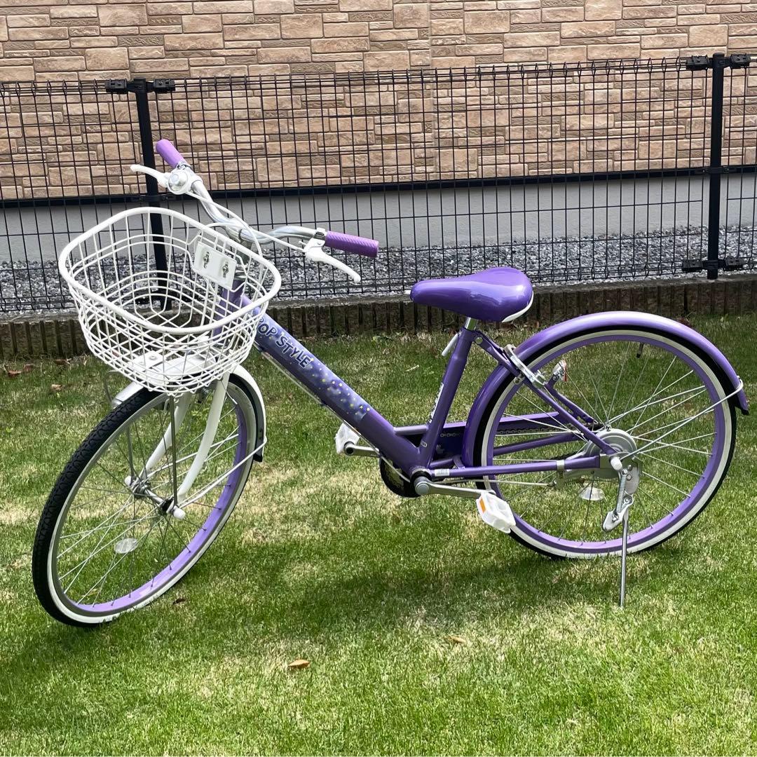 子供用自転車】引き取り限定 22インチ 自転車 紫 小学生 女の子 - メルカリ