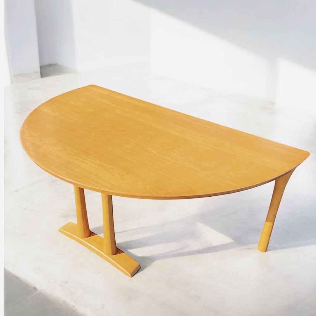 HR589 【希少デザイン】Karimoku ダイニングテーブル やや半円 - メルカリ