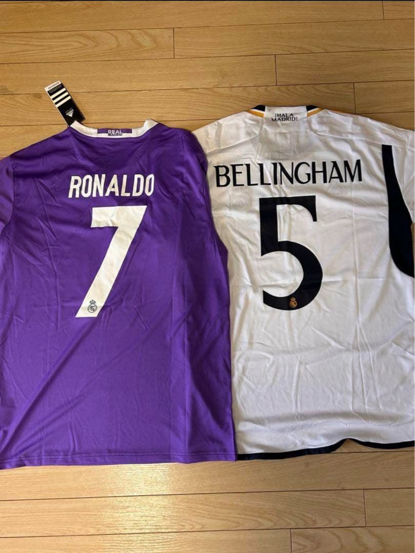 RealMadridレアルマドリード ユニフォーム2枚セットロナウド&ベリンガム レアルマドリード 25-26 ホーム 半袖 ユニフォーム No.5 ベリンガム