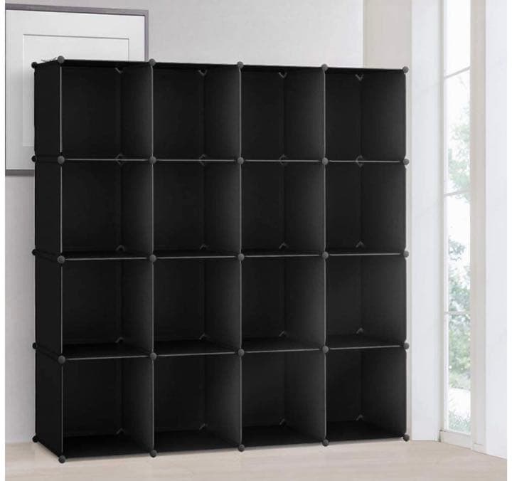 本棚　棚　収納ボックス　16ボックス　ブラック　新品未使用 楽天市場】Vacplus 本棚 収納棚 収納ラックおもちゃの収納 収納