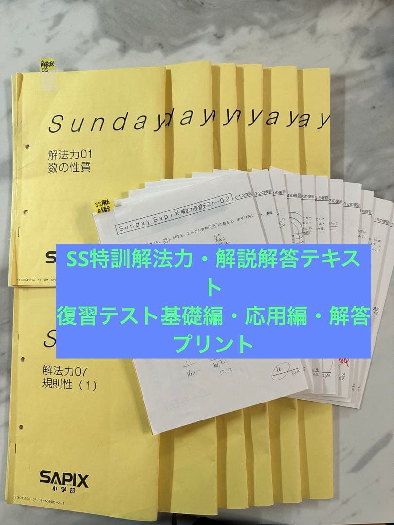 Sunday Sapix 単科講座 算数解法力セット01-12 解法力復習テスト