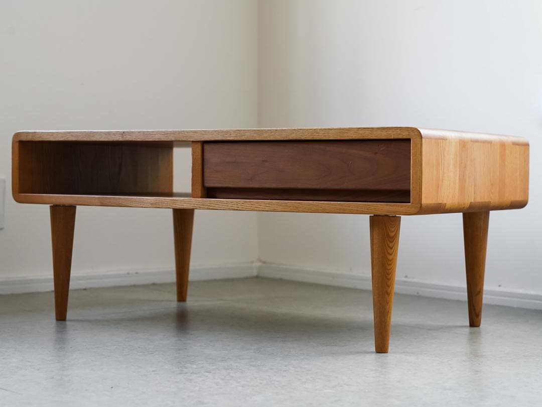 廃盤 ACTUS \"Symphony\" ローテーブル 無垢材 北欧モダン