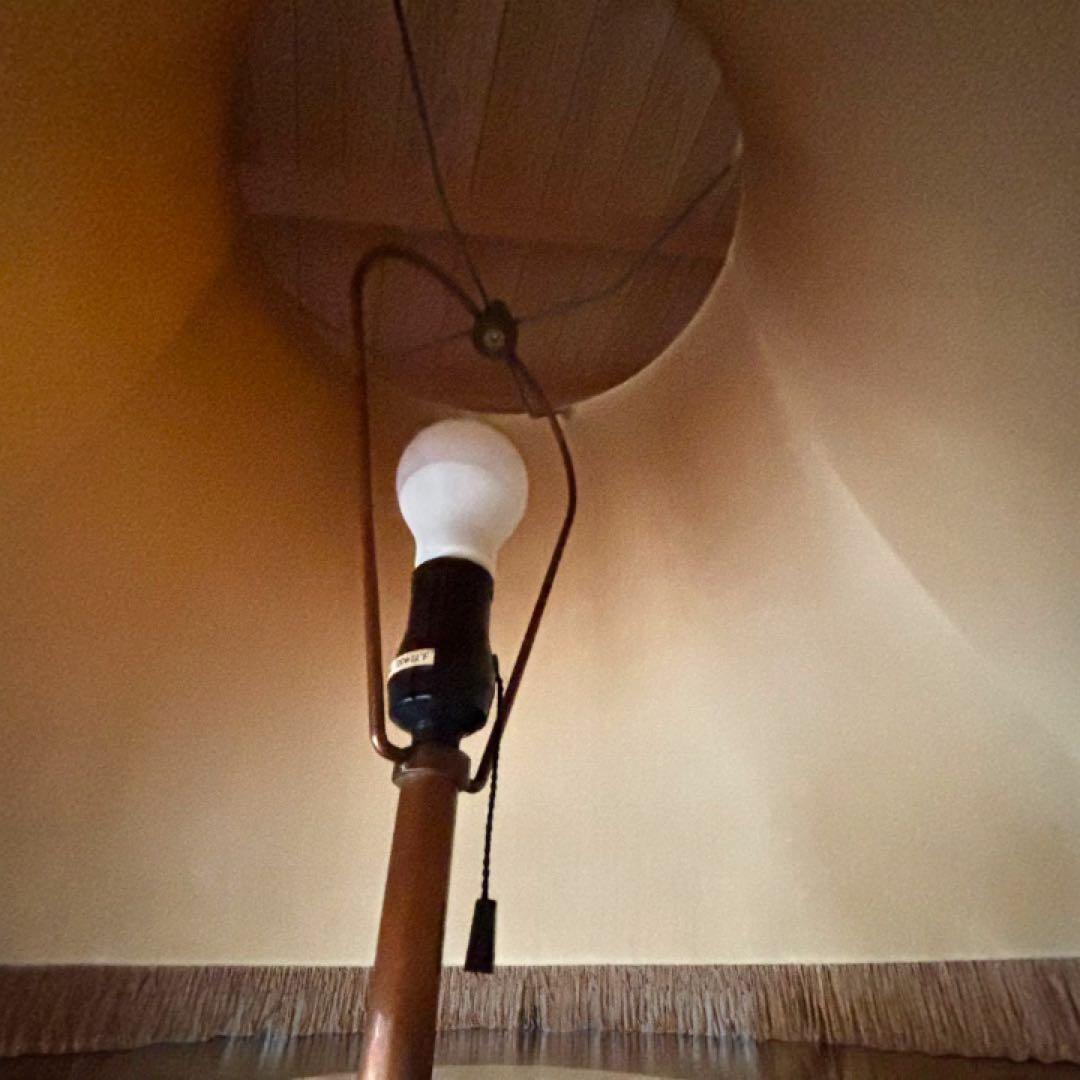 木製フロアランプ 布シェード 高さ160cm 大型照明 アンティーク レトロ