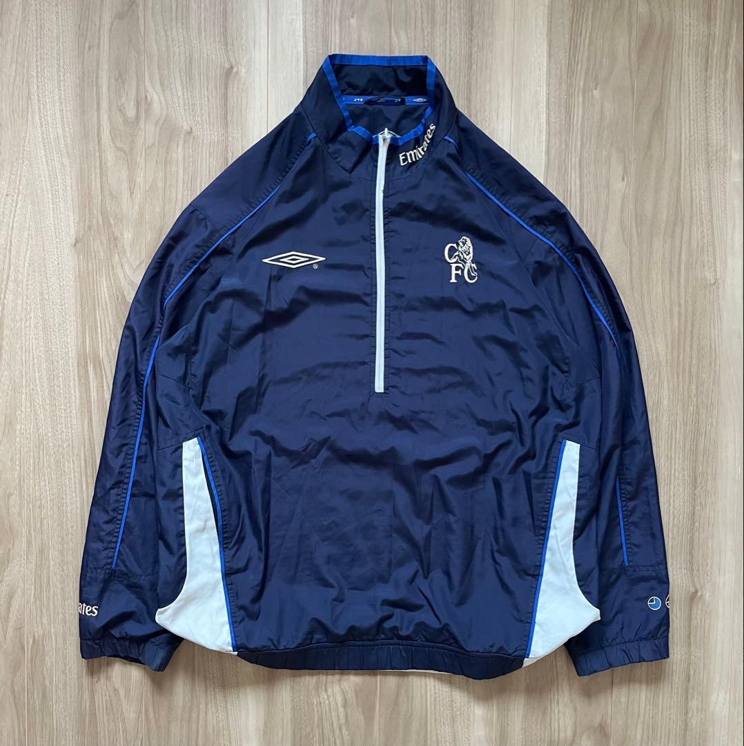 レア 00s チェルシー アンブロ ハーフジップナイロンジャケット 古着