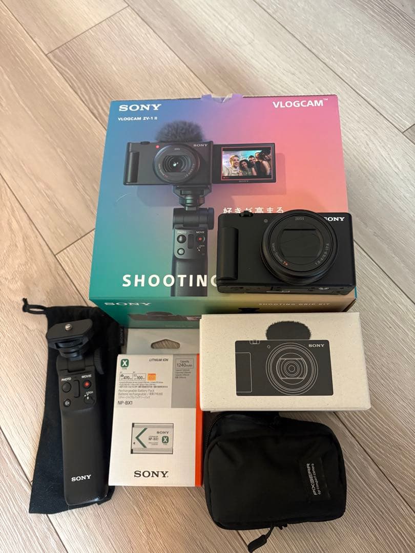 SONY VLOGCAM ZV-1M2 シューティンググリップ、携帯ポーチ付き VLOGCAM ZV-1 II シューティンググリップキット ブラック ZV-1M2G BQ