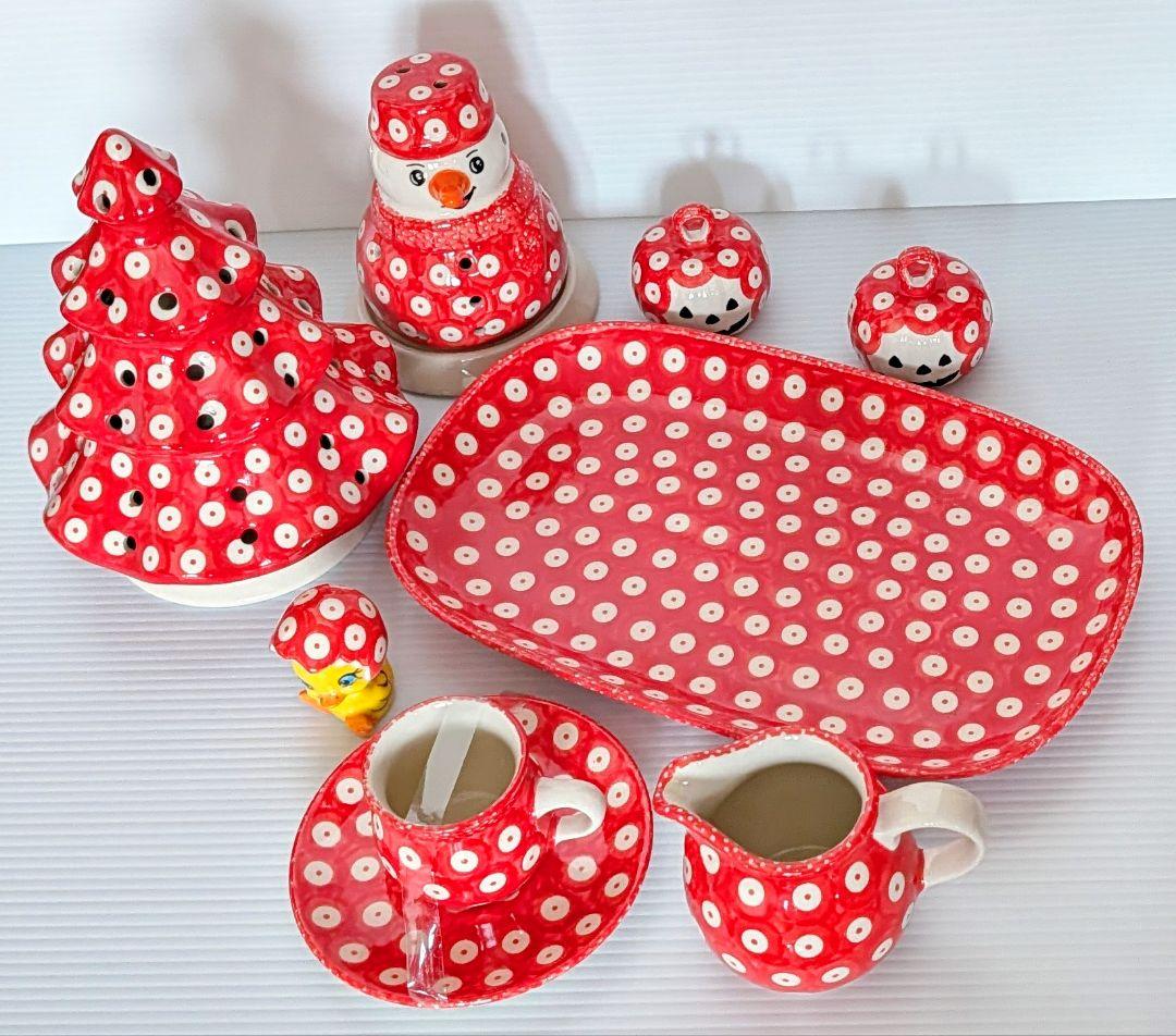 ポーリッシュポタリー マヌファクトゥラ 赤いレアセット♡.*・゜