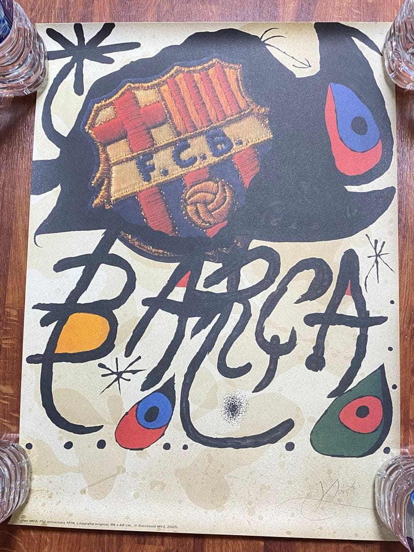 FCバルセロナ 75周年ポスター ジョアンミロ 証明書付き - メルカリ