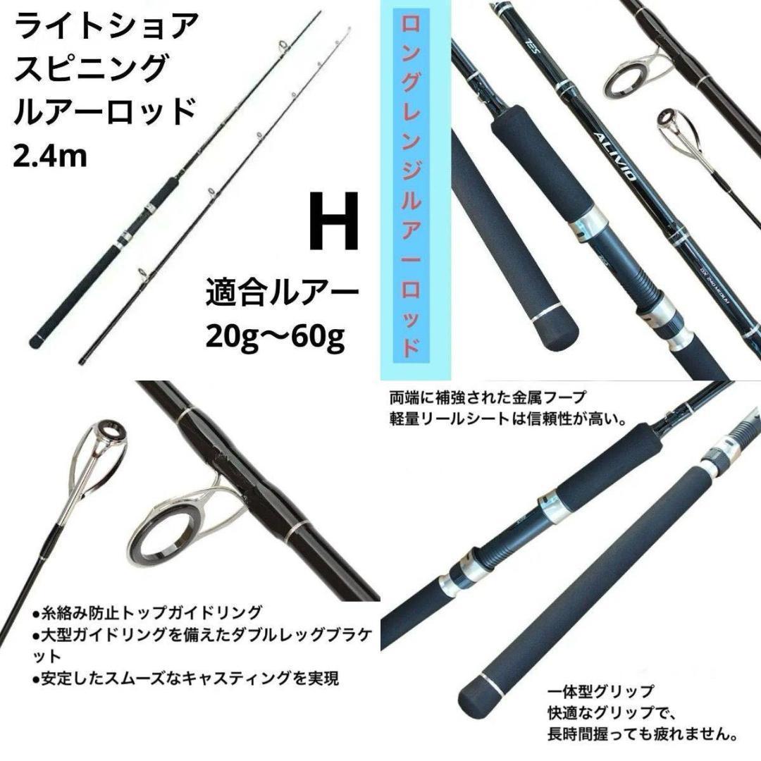 ライトショアジギング リール5000番&ロッド 2.4m セット お買得品