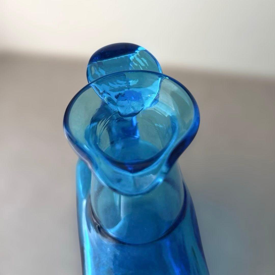 倉敷ガラス 片手付花瓶 花瓶 瓶 吹きガラス - メルカリ