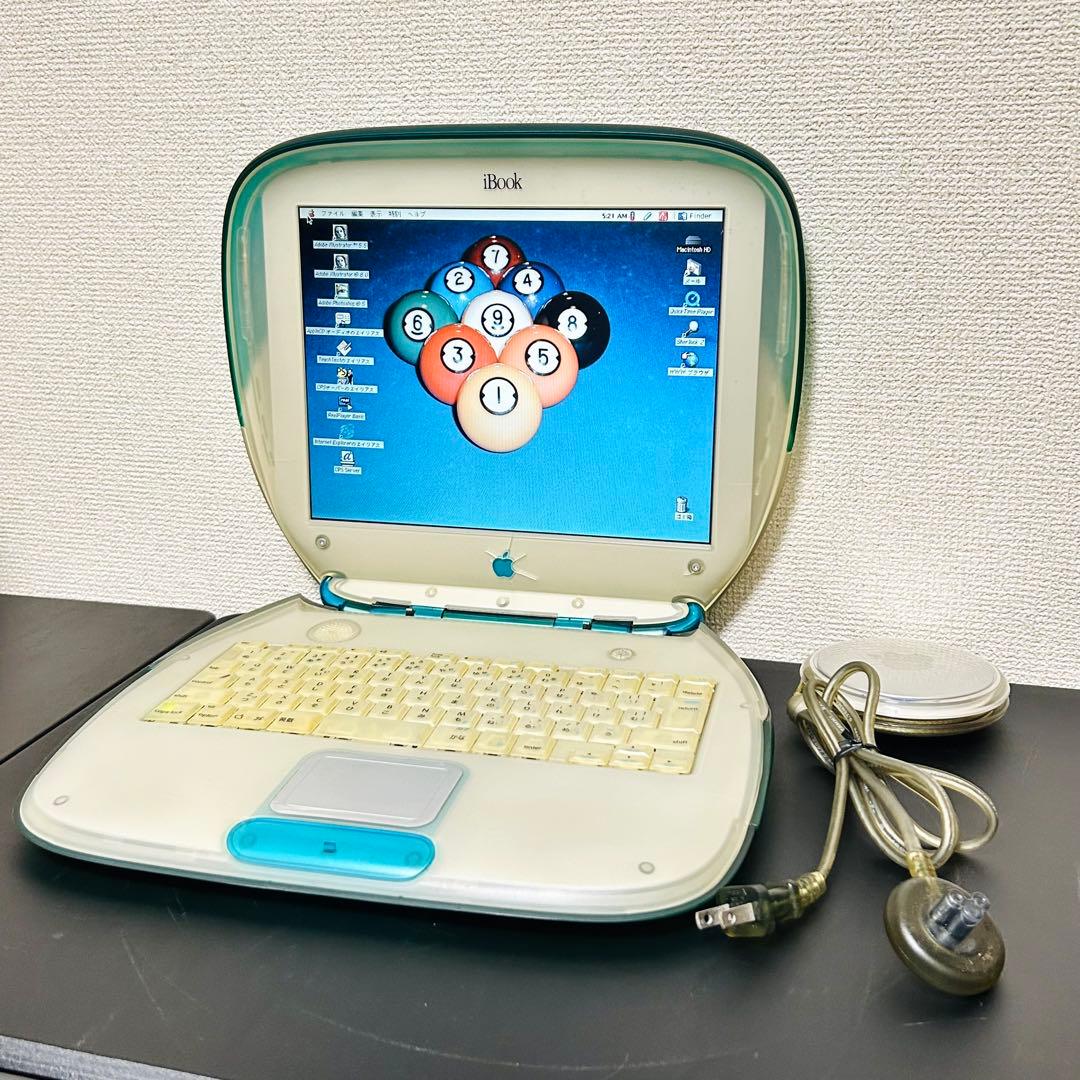 希少 Apple 初代iBook G3 クラムシェル型 M2453 ブルーベリー 希少 Apple 初代iBook G3 クラムシェル型 M2453 ブルーベリー 純正