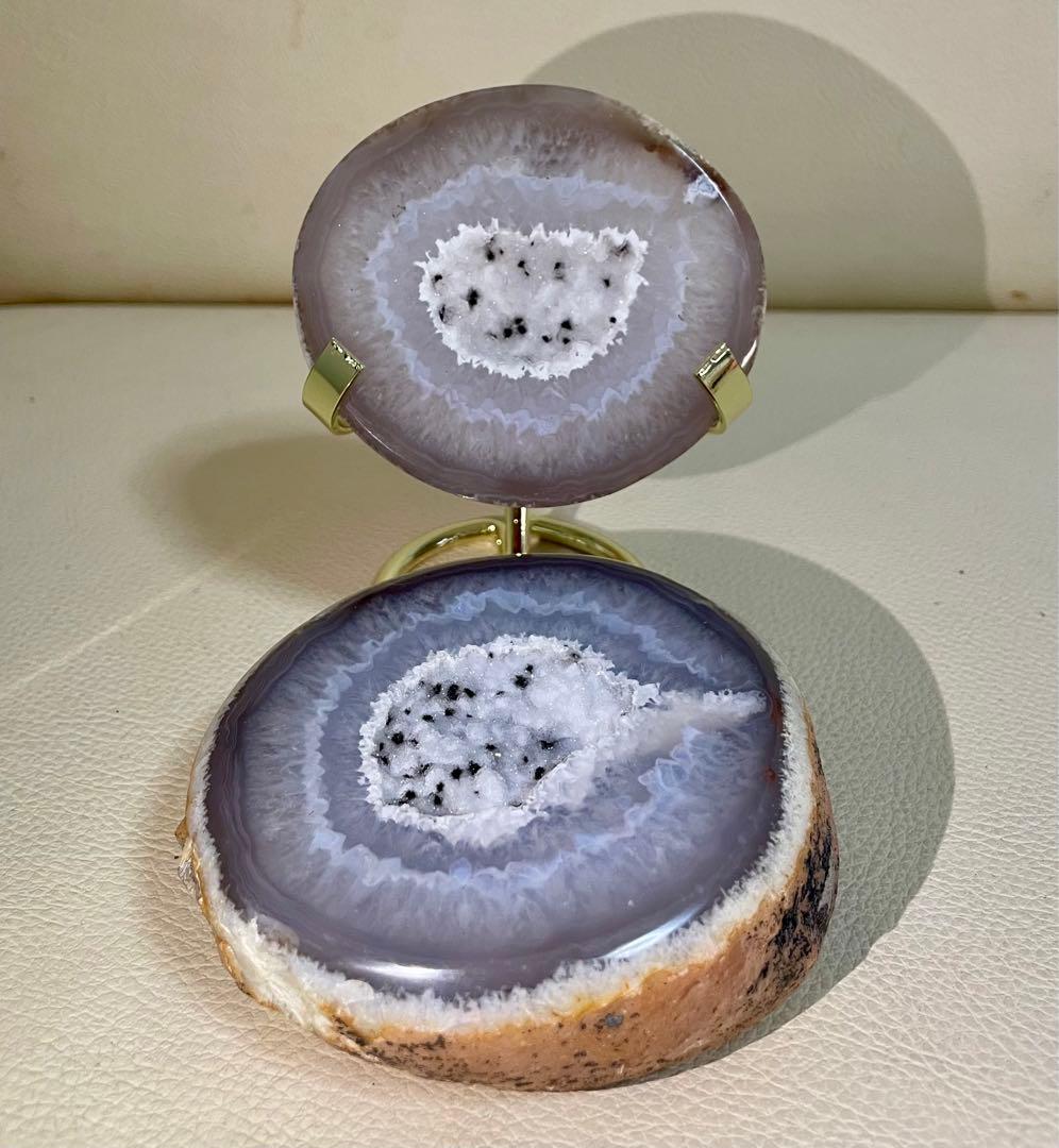 トレジャー瑪瑙 ドゥルージーアゲート 聚宝盆 雪模様 シュガー 恋愛運