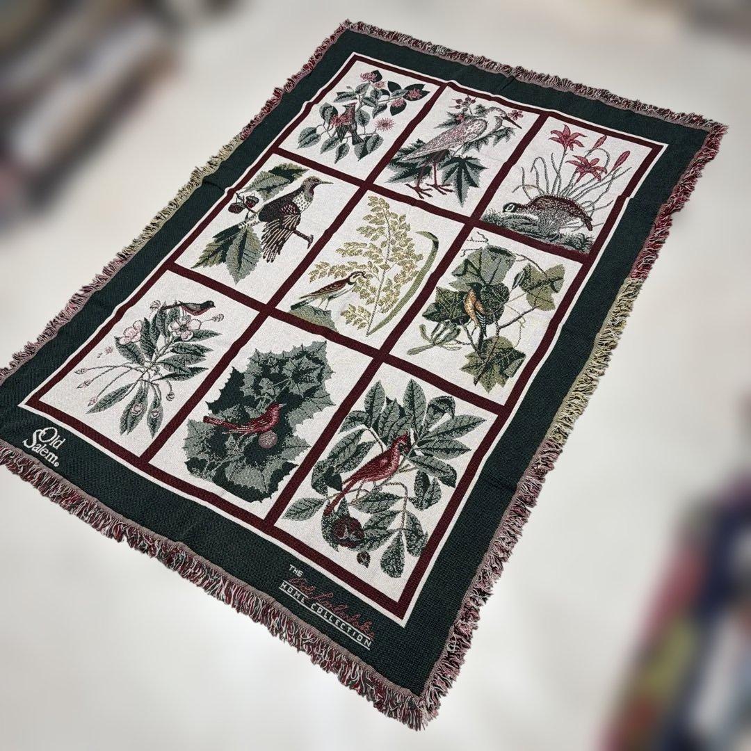 鳥 花 マルチカバー ソファカバー ヴィンテージラグ 175x123 - メルカリ