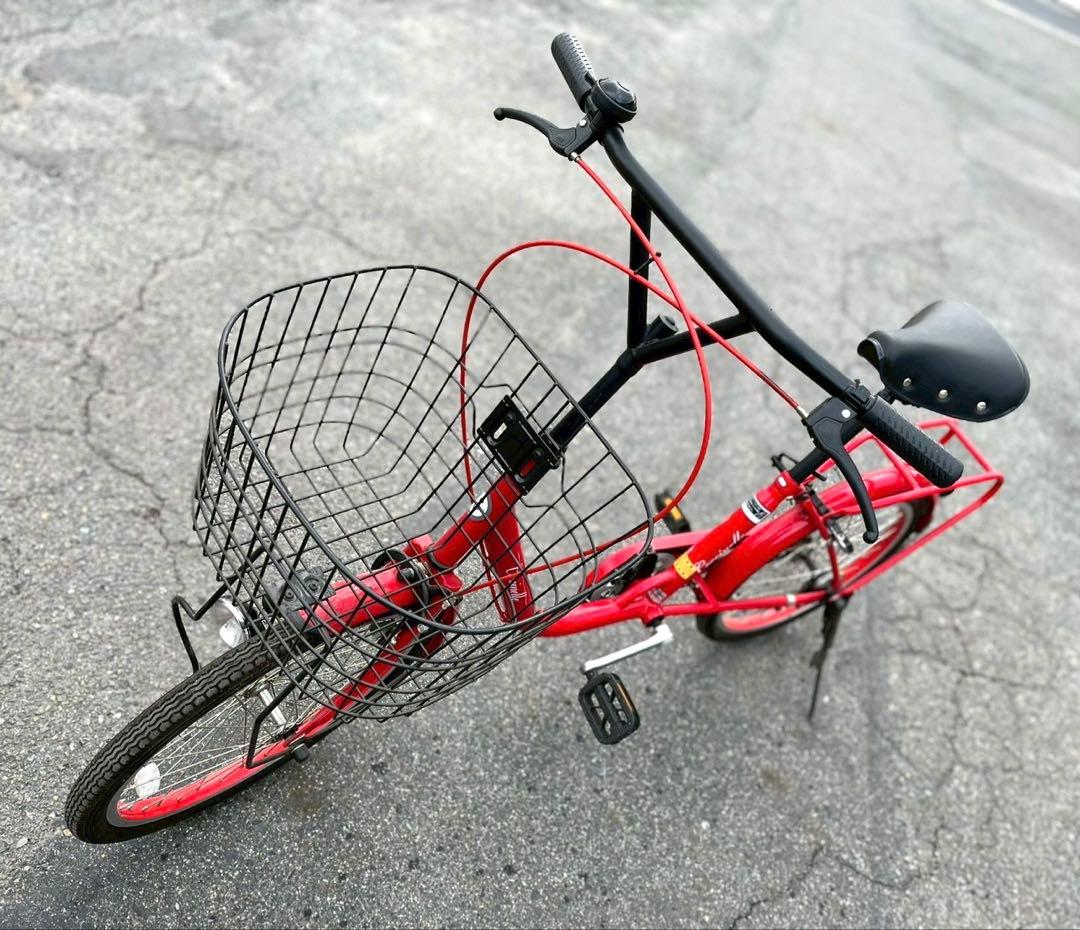 coccinelle 自転車 赤 レトロ おしゃれ コンパクト車【引き取り】 coccinelle 自転車 赤 レトロ おしゃれ コンパクト車【引き取り