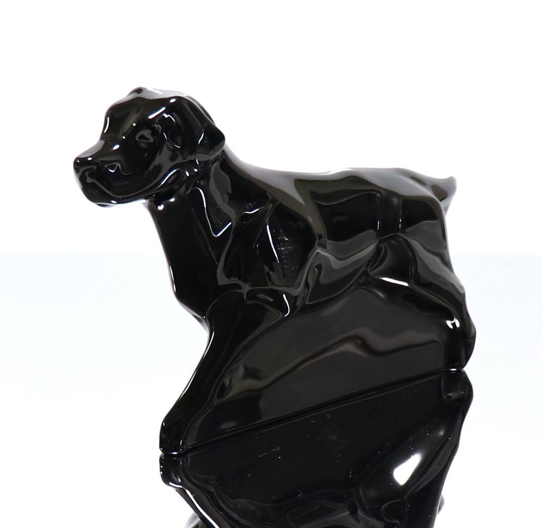 バカラ 大型ブラッククリスタルガラス製フィギュリン 18.5cm1kg 漆黒の犬