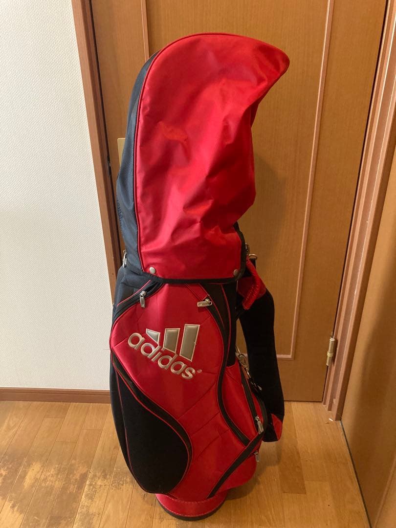 adidas キャディバッグ レッド/ブラック - メルカリ