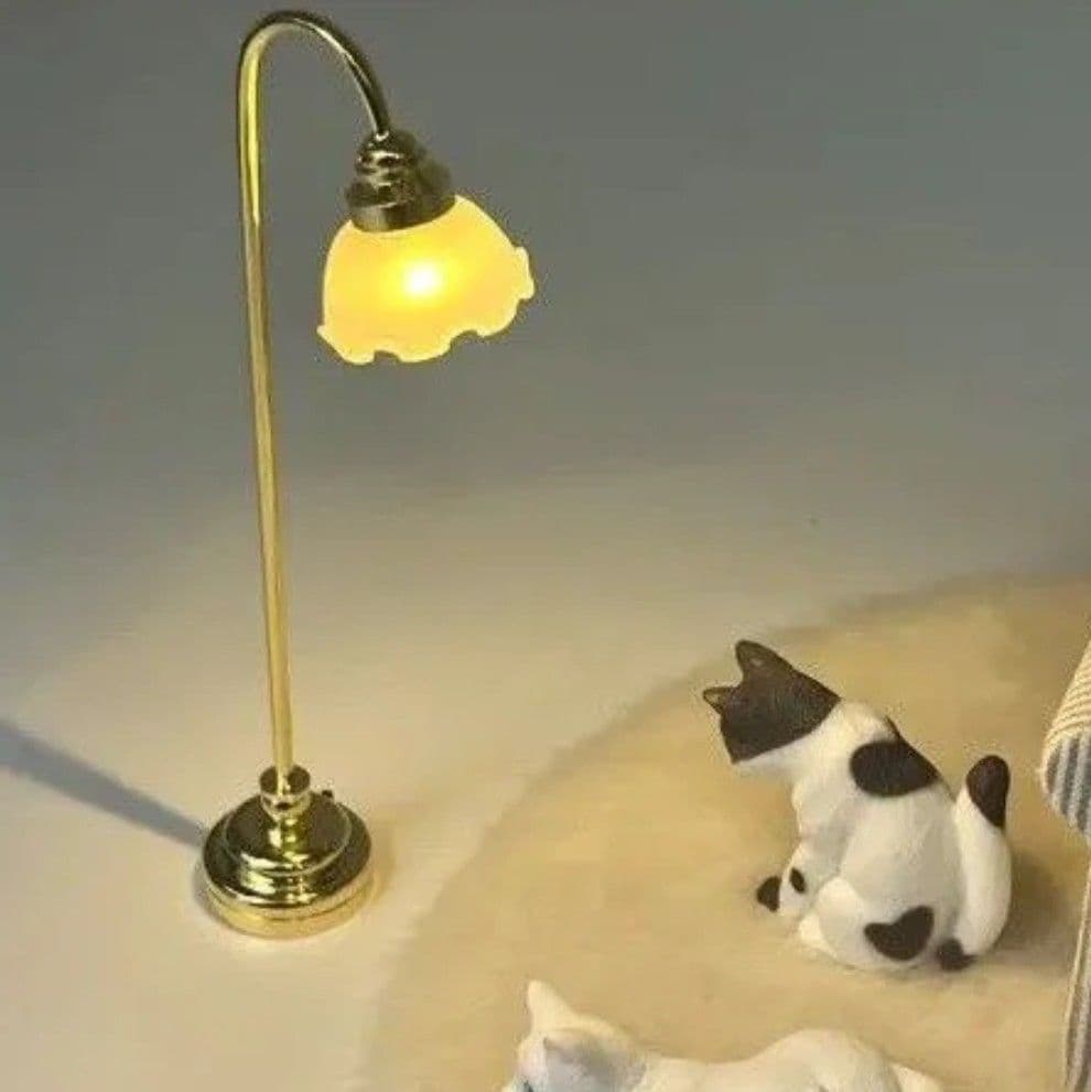 ミニチュア ドールハウス オブジェ LEDランプ LEDフロアーランプ 電池